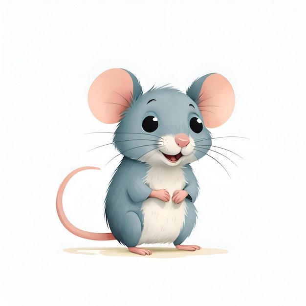 Миленькая иллюстрация мыши для детских книг