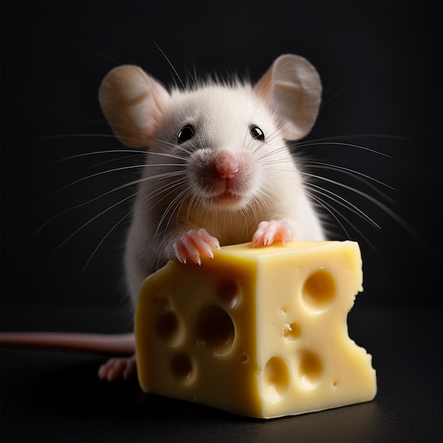 A Cute mouse with cheese Wallpaper