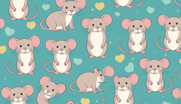 a cute mouse with hearts on it