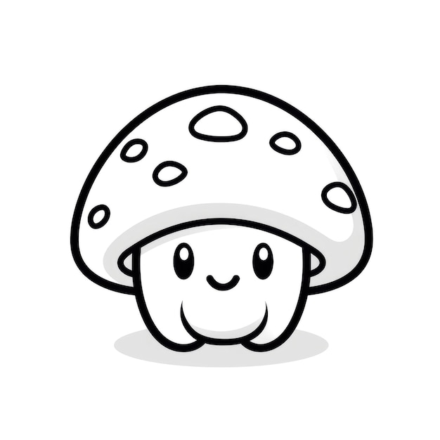 Cute mushroom coloring page for kids vector illustration for coloring book