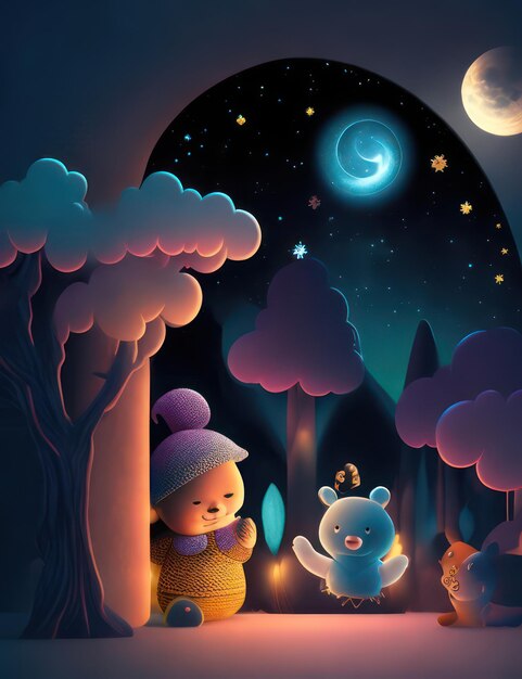 Cute_night_scene_for_baby_Created_with_gener