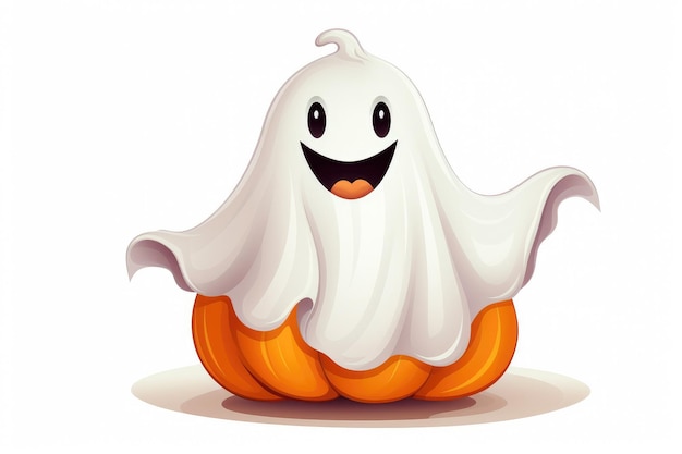 Cute object ghost isolated on white background