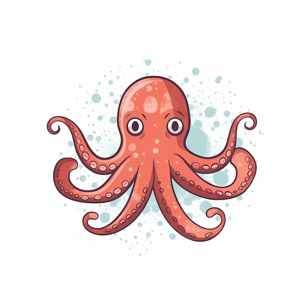 cute octopus cartoon underwater animals watercolor watercolor design