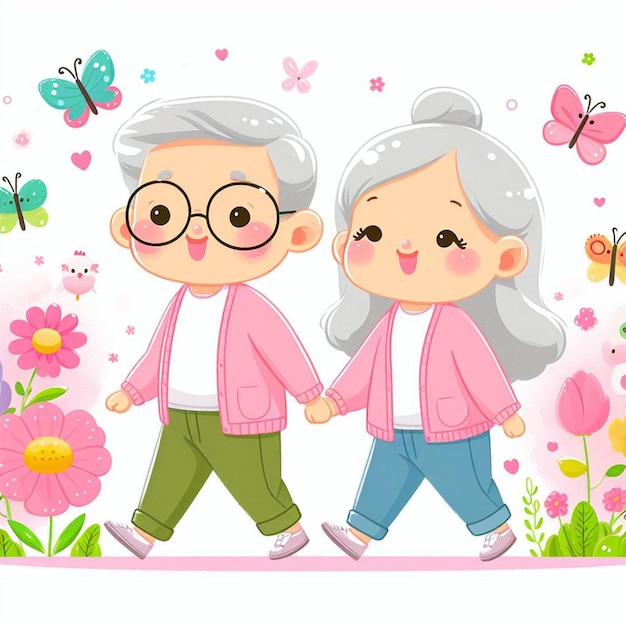 cute old couple live happily