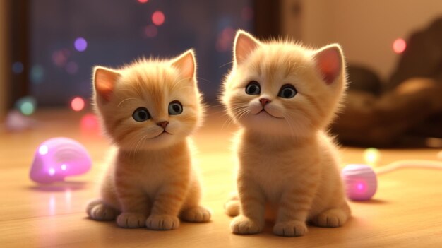cute one pupiies and cats cute one pupiies and cats AI generative