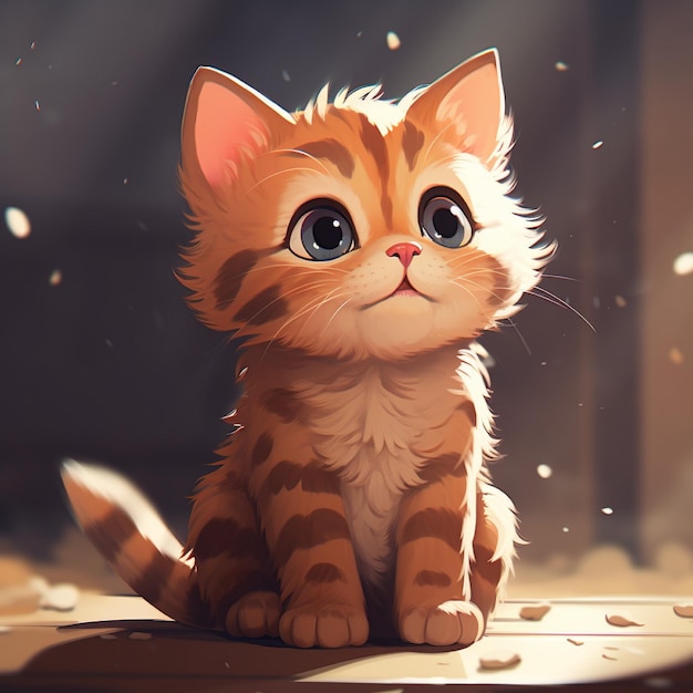 Cute Orange Kitten With Dark Stripes