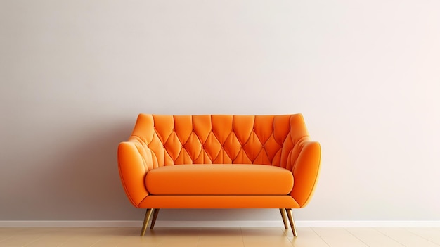 Cute Orange Velvet Loveseat Sofa or Snuggle Chair