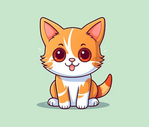 Cute orange and white cat with a pink tongue.