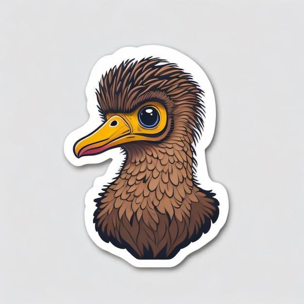 Photo cute ostrich sticker 1