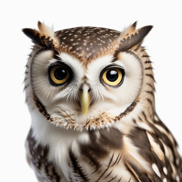 cute owl isolated on white background ai generative