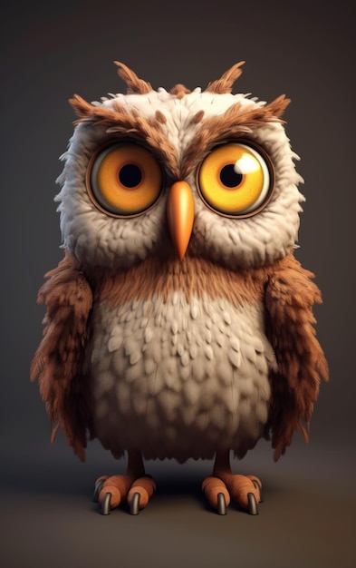 Cute owl with big eyes Generative AI