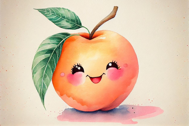 Cute painted apple with face