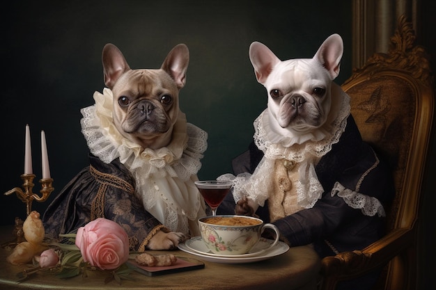 Cute pampered pets in fine art portrait