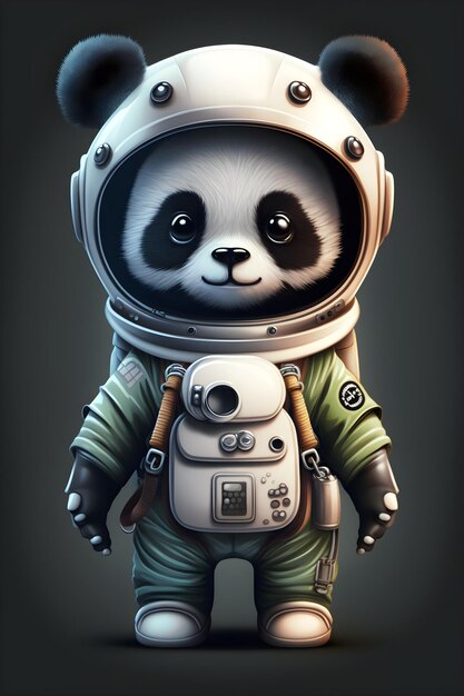 cute panda astronaut