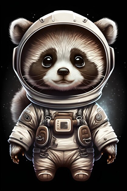 cute panda astronaut