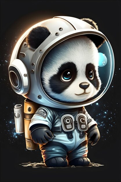 cute panda astronaut