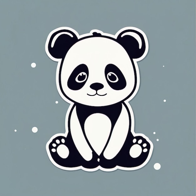 cute panda on the background vector illustration of panda