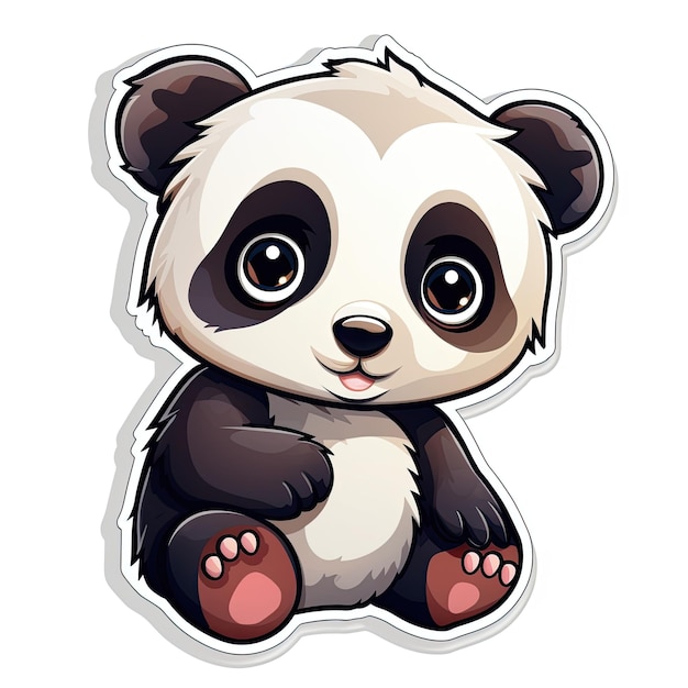 Animated cute panda stickers, white background