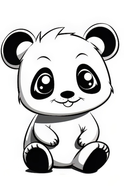 Photo cute panda cartoon on a white background vector illustration