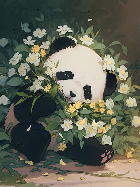 cute panda colorful drawingspanda character designdecorative paintingsferrania pandas and bamboo