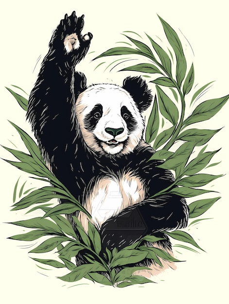 cute panda colorful drawingspanda character designdecorative paintingsferrania pandas and bamboo