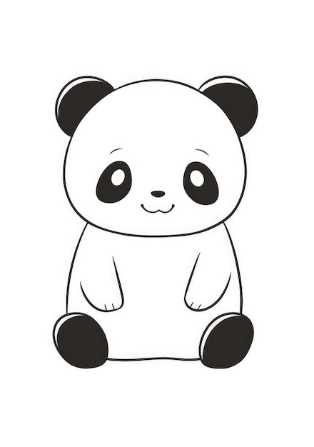 cute panda coloring page on A4 paper