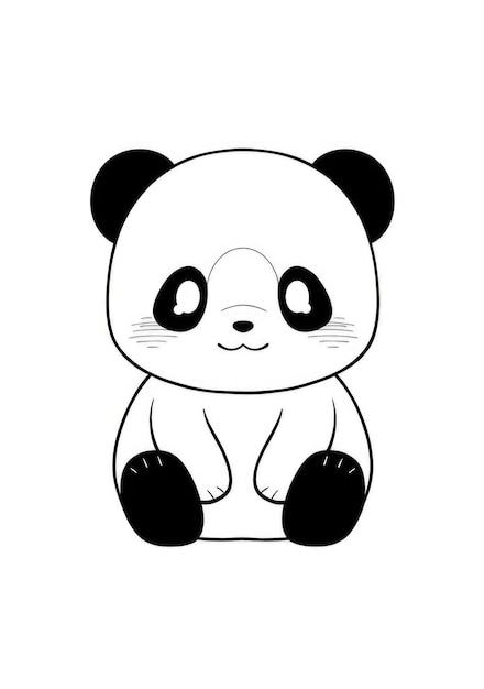cute panda coloring page on A4 paper