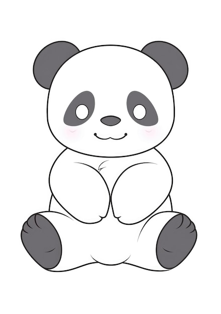 раскраска милая панда на бумаге формата А4