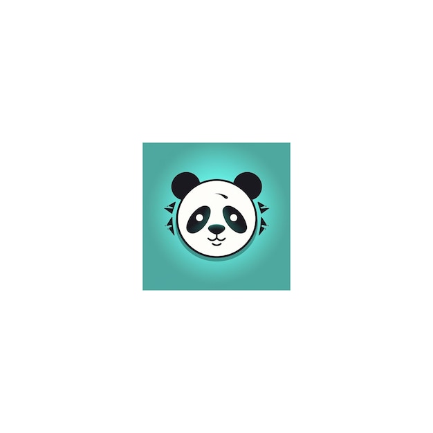 Photo cute panda design logo17