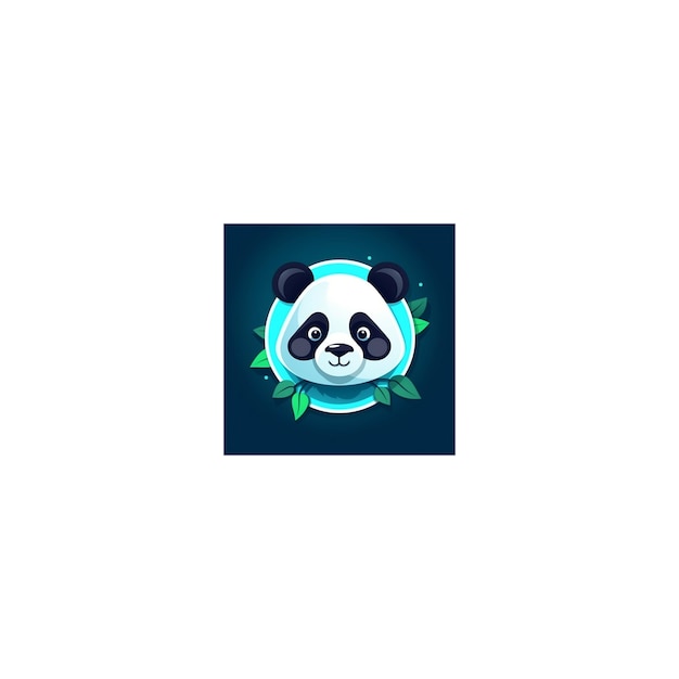 Photo cute panda design logo19