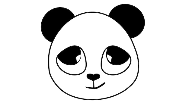 Cute panda's face, on a white background, sticker.