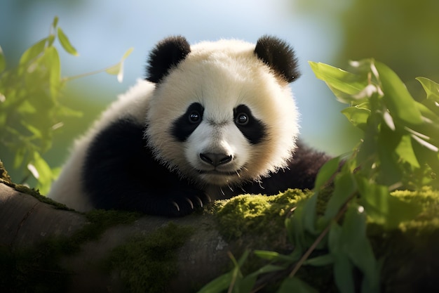 Красивая фотография дикой природы панды