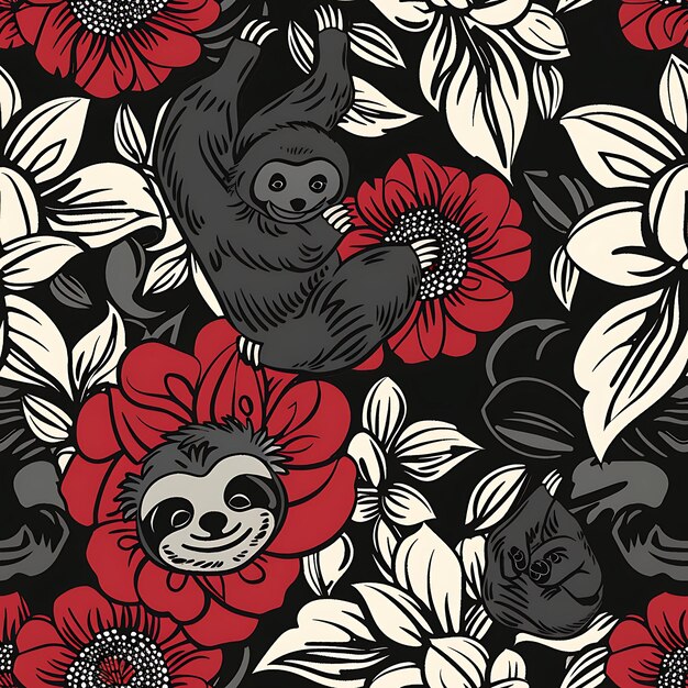 a cute panda with a red flower and a panda on the top