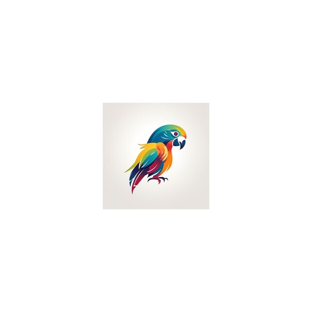 Photo cute parrot design logo40