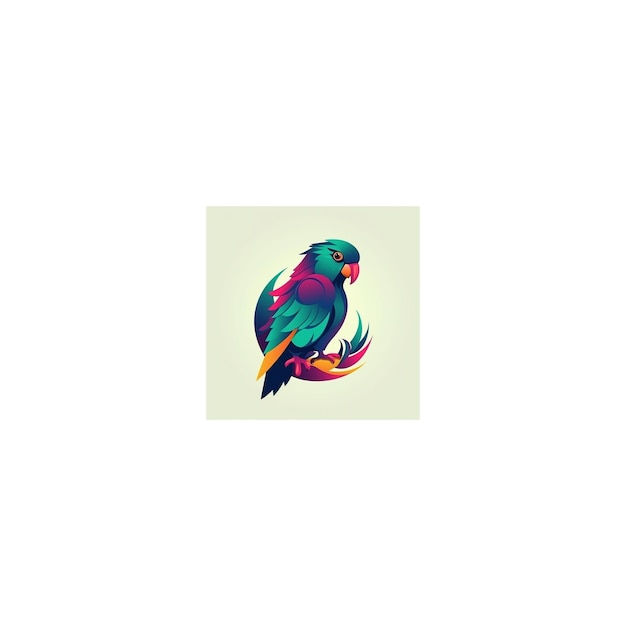 Photo cute parrot design logo45