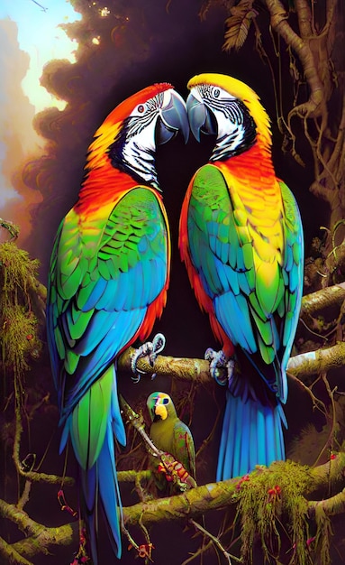 Симпатичные попугаи