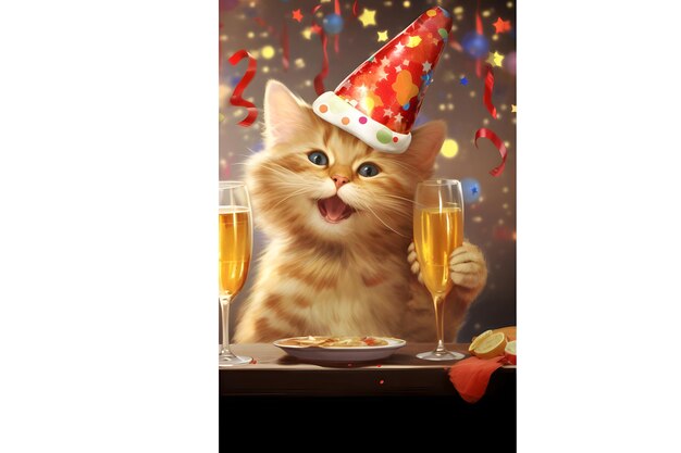 Photo cute party cat wallpaper