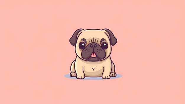 Photo cute pastel cartoon dog animal background