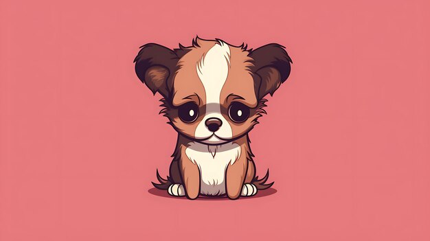 Cute pastel cartoon dog Animal background