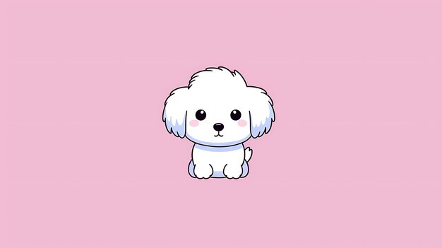 Cute pastel cartoon dog Animal background