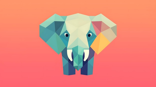 Photo cute pastel cartoon elephant jungle animal background copy space