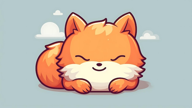 Cute pastel cartoon fox Animal background