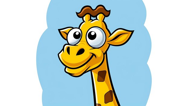 Photo cute pastel cartoon giraffe animal background