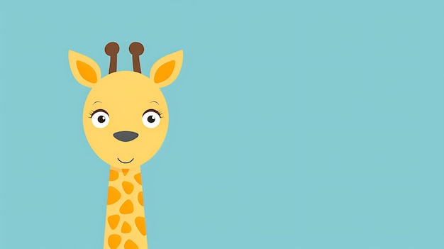 Photo cute pastel cartoon giraffe animal background