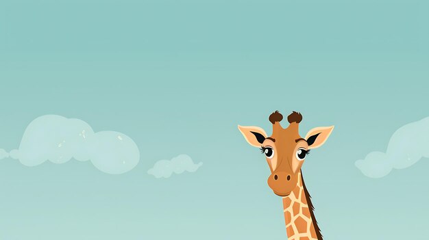 Cute pastel cartoon giraffe Animal background