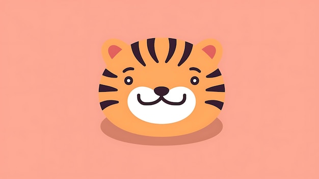 Photo cute pastel cartoon tiger jungle animal background copy space