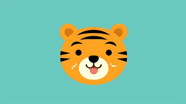 Cute pastel cartoon Tiger Jungle Animal background copy space