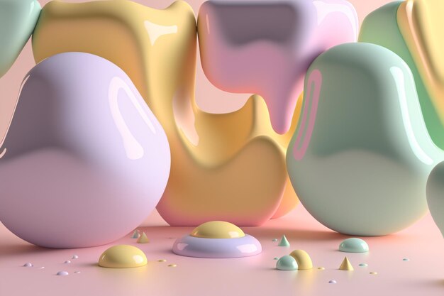 Cute Pastel Colors Background Ai generative