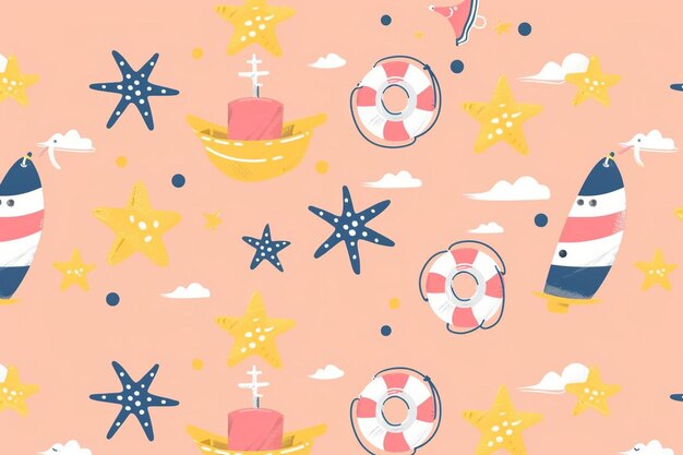 Photo a of cute pattern wallpaper background for kids
