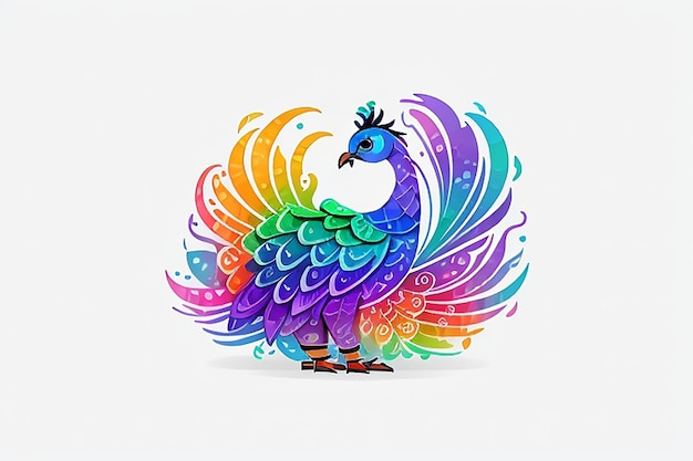 Cute peacock cartoon design